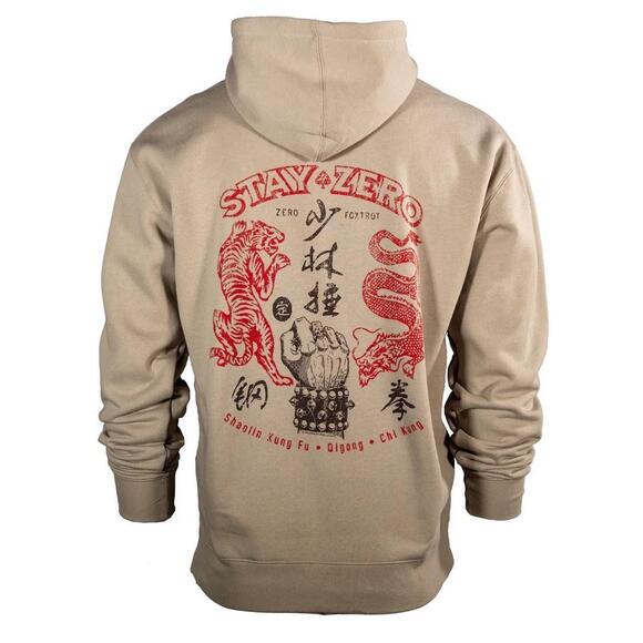 Zero Foxtrot Steel Fist Hoodie Mens Medium Cement Hooded Sweatshirt NWOT - Picture 1 of 10